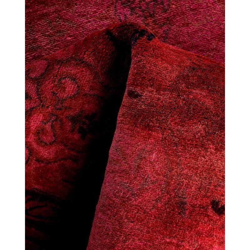 Fine Vibrance One-of-a-Kind Hand-Knotted Runner Rug - Pink, 3' 1" x 11' 7" - 3' 1" x 11' 7"