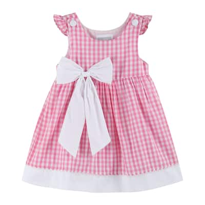 Lil Cactus Pink Gingham Bow Dress