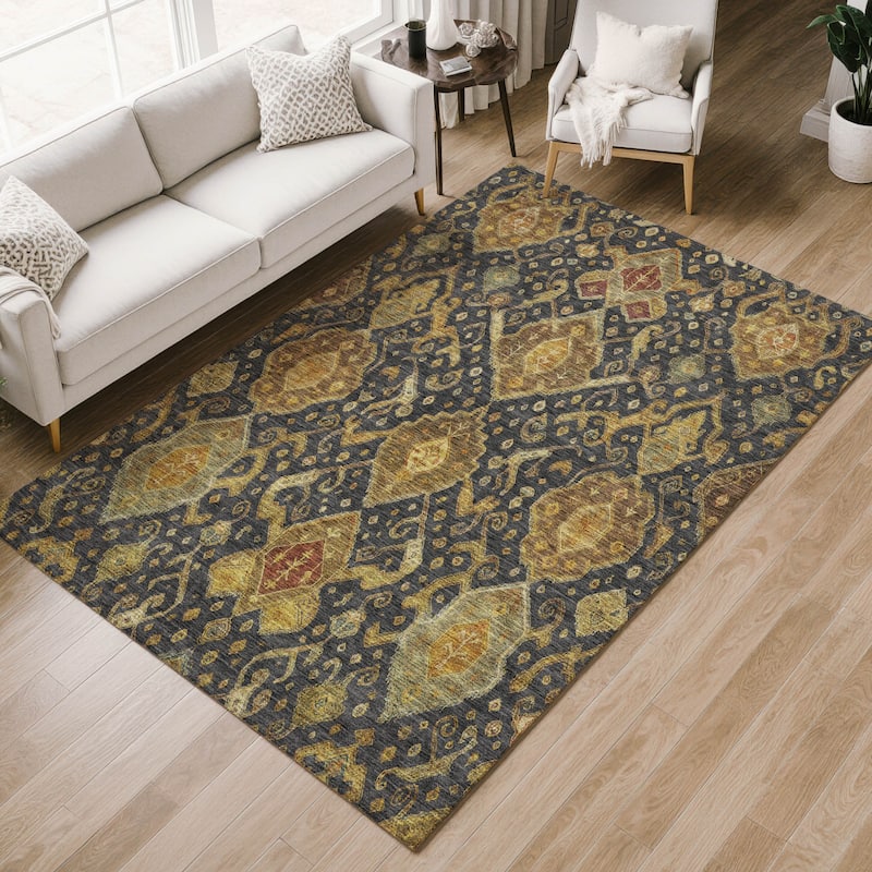 Machine Washable Indoor/ Outdoor Traditional Venetian Chantille Rug