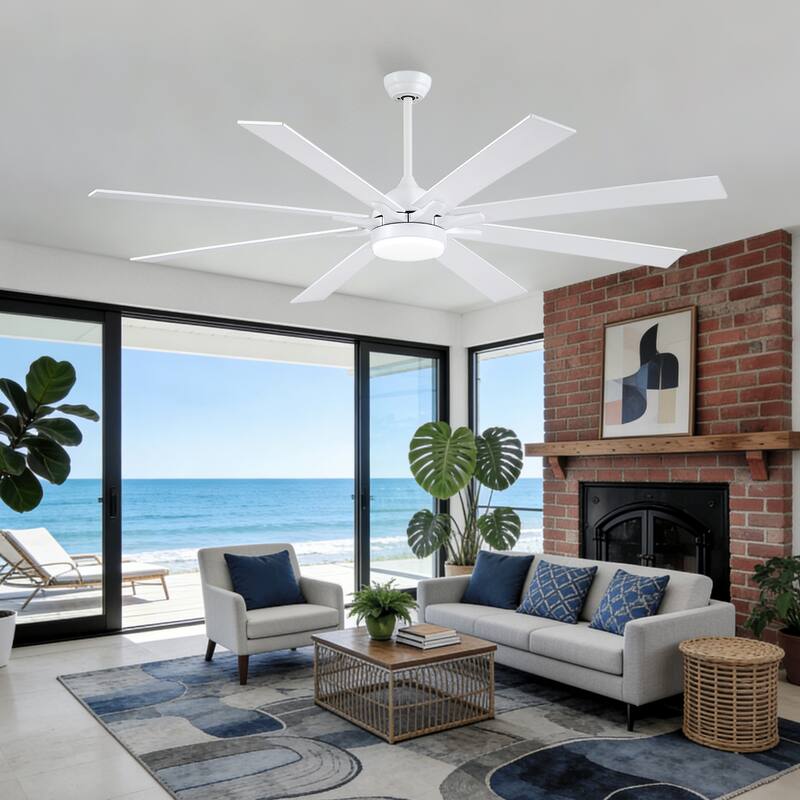 72 Inch Ceiling Fan with Light,Reversible DC Motor,6 Speed,3 Color Temperature LED - 72 Inches