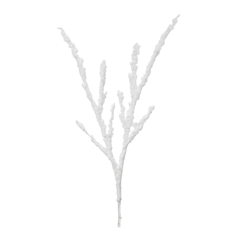 Set of 12 White Flocked Snow Christmas Branch Sprays 35"