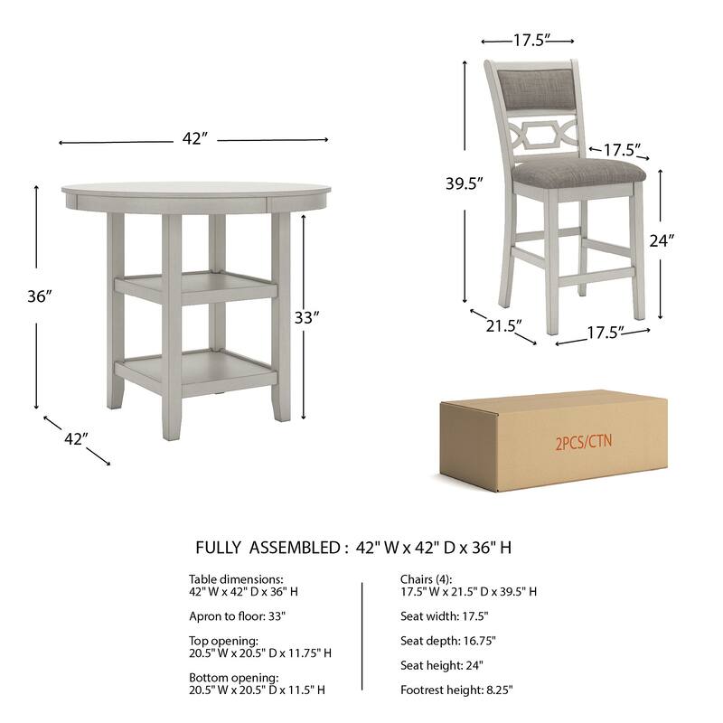 Signature Design by Ashley Erinberg White/Gray Dining Counter Table Set (Set of 5)