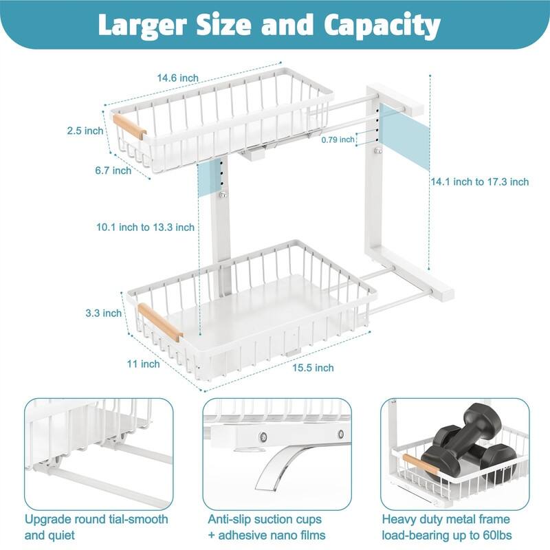 Under Sink Organizer 1 pack - 15.5"D x 11"W x 17.3"H