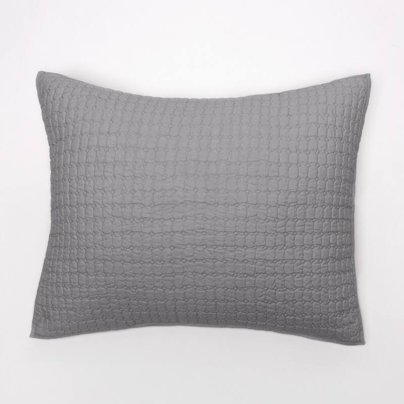 Katarina Grey Linen Pillow Sham - Standard
