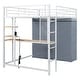 preview thumbnail 31 of 78, Modern Loft Bed with Desk & Wardrobe, Metal Loft Bed Frame with Shelves, USB Power Outlet, LED Light, for Kids Teens Adults