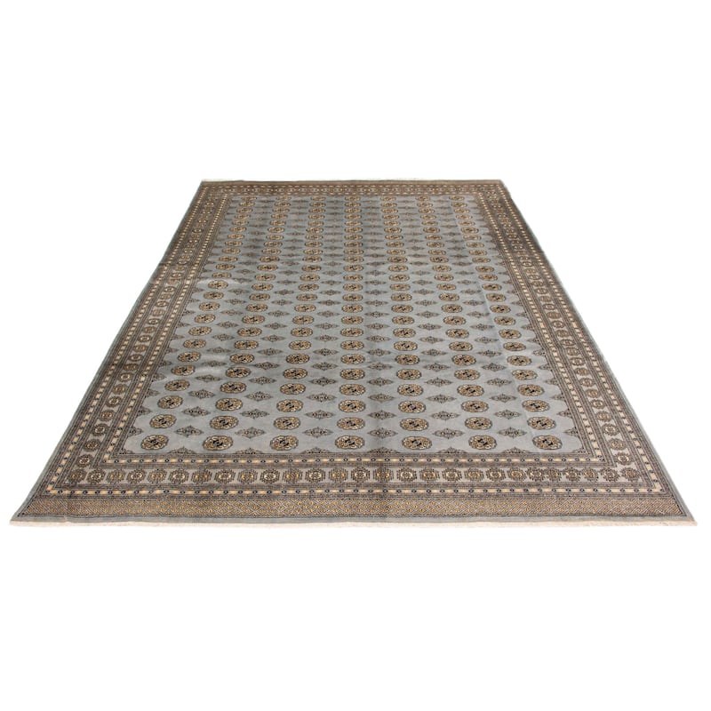Finest Peshawar Bokhara Denim Blue Rug 9'10" x 13'6" - 9'10 x 13'6