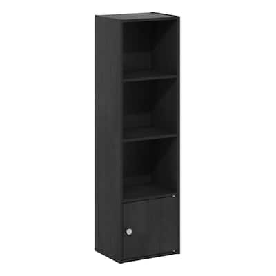 41.8 in. Tall Blackwood Wood 4-Shelf Bookcase with Storage Cabinet