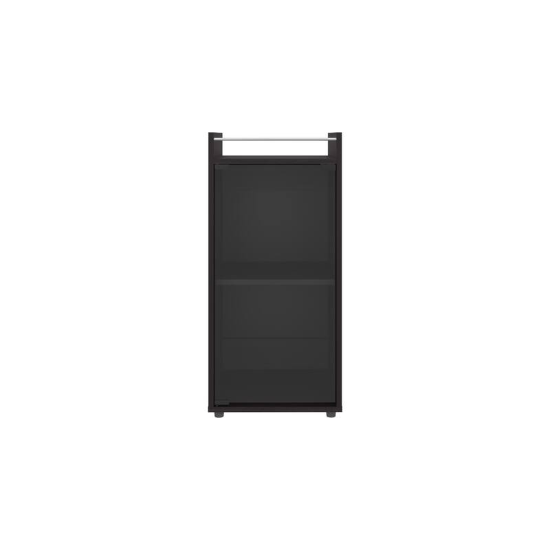 Minibar Cabinet Two Doors,Open Shelf And Compact Design Modern Bar Storage