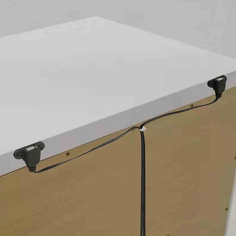 Contemporary Nightstand with USB Port & Hidden Jewelry Drawer - White Finish, Acrylic Legs