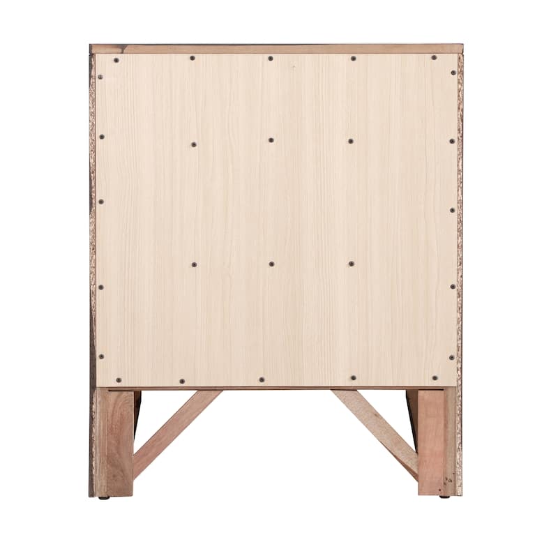 Rattan End table with drawer, Modern nightstand, side table for living room, bedroom,natural