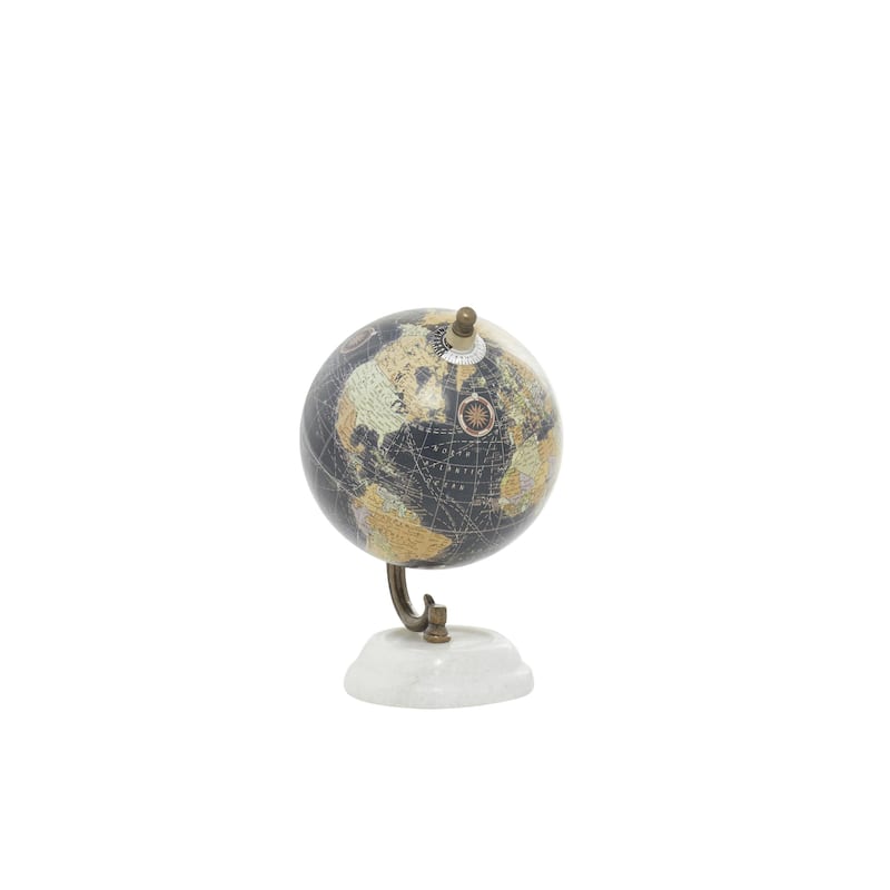 Marble Globe with Marble Base - Teal or Black - Roche River Decor