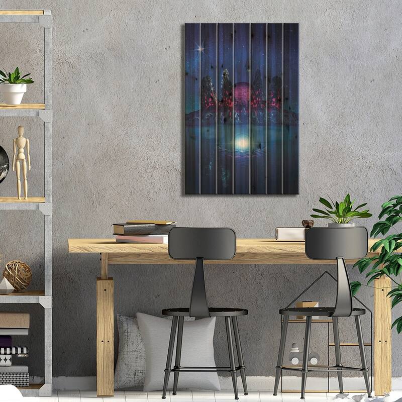 Above The Abyss Print On Wood by Evan Rhodes - Multi-Color