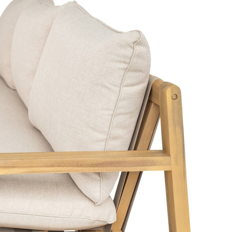 Christopher Knight Home - Thompson Outdoor Acacia Wood Woven Sofa