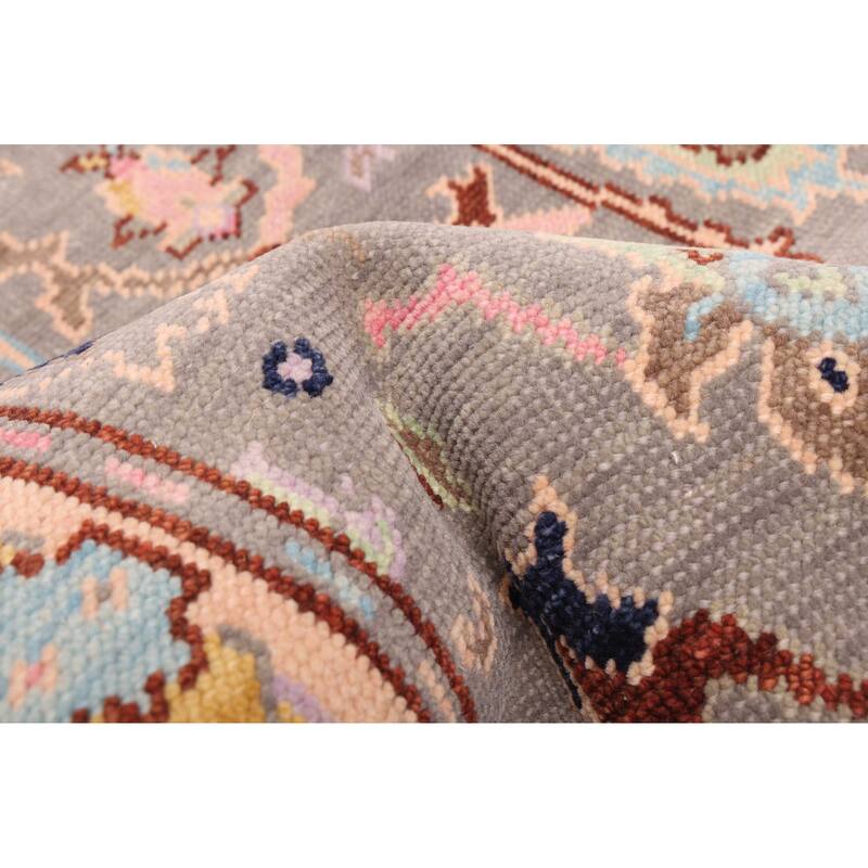 ECARPETGALLERY Hand-knotted Modern Oushak Dark Grey Wool Rug - 3'0 x 4'11