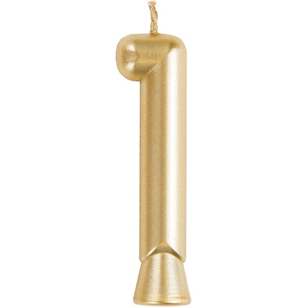 Club Pack of 12 Gold "1" Birthday Candles 2.75" - N/A