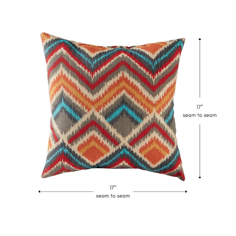 Greendale Home Fashions Global 17-inch Square Outdoor Square Accent Pillow (Set of 2)