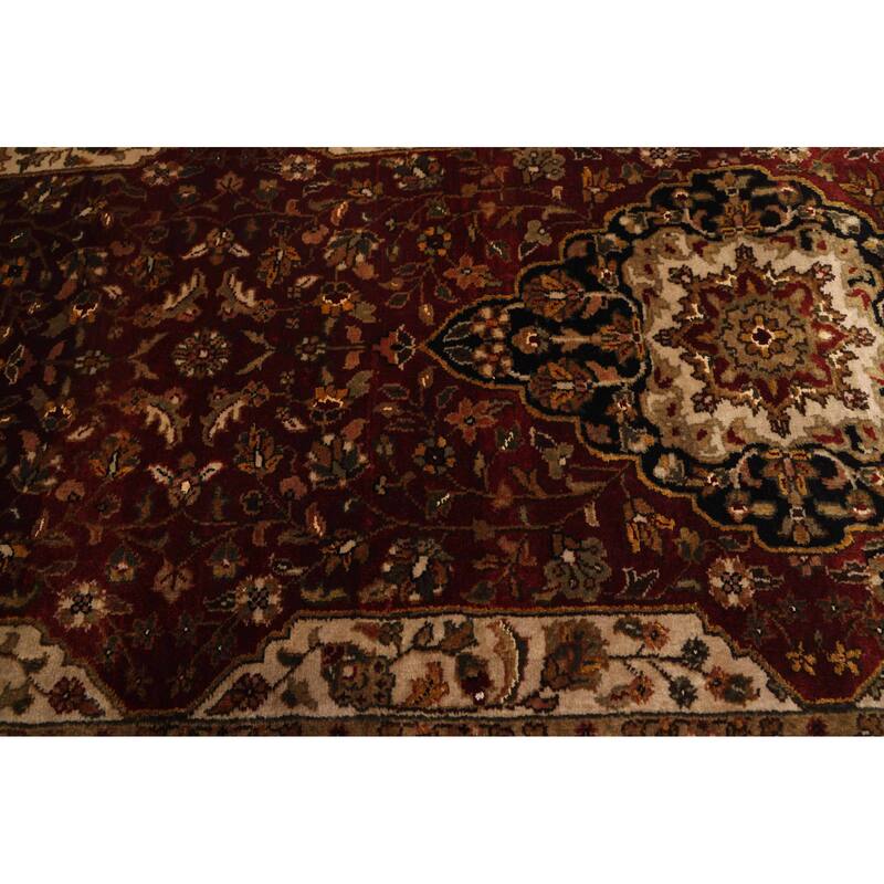 ECARPETGALLERY Hand-knotted Mirzapur Dark Red Wool Rug - 2'7 x 17'10