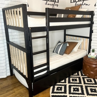 Scandinavian Twin Over Twin Bunk Bed With Twin-Size Trundle