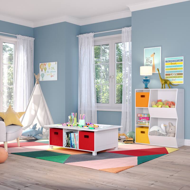 RiverRidge Kids Desk, Activity and Play Table with 6 Storage Cubbies