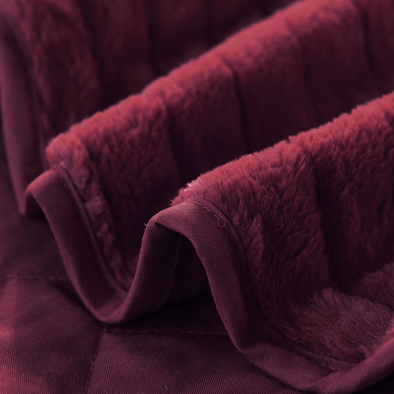 FauxFur Quilted Tatami 4-piece Bedspread Set