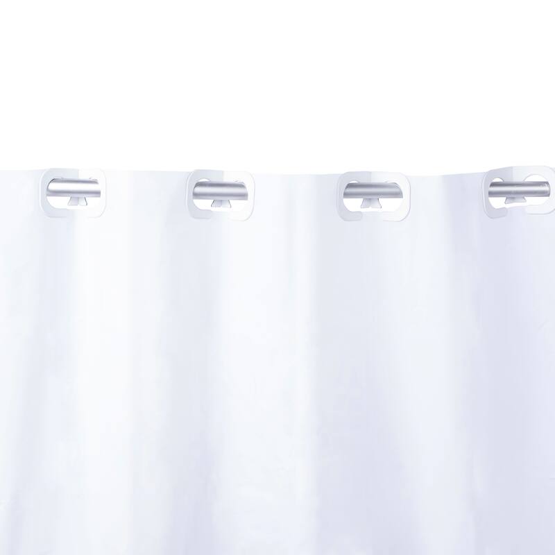 Kenney FlexHook Medium Weight PEVA Shower Curtain Liner, 71" W x 74" H - White
