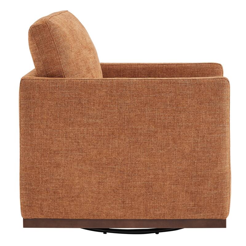 Spruce & Spring Modern Swivel Accent Chair with Wooden Base