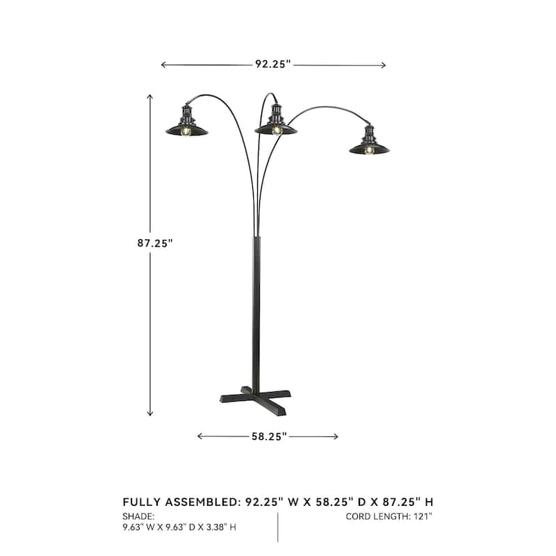 Sheriel Black 83 Inch Metal Arc Lamp