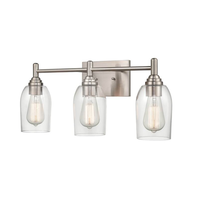 Millennium Lighting Arlett 3 Light Vanity fixture in Multiple Finishes with Clear Glass Shades