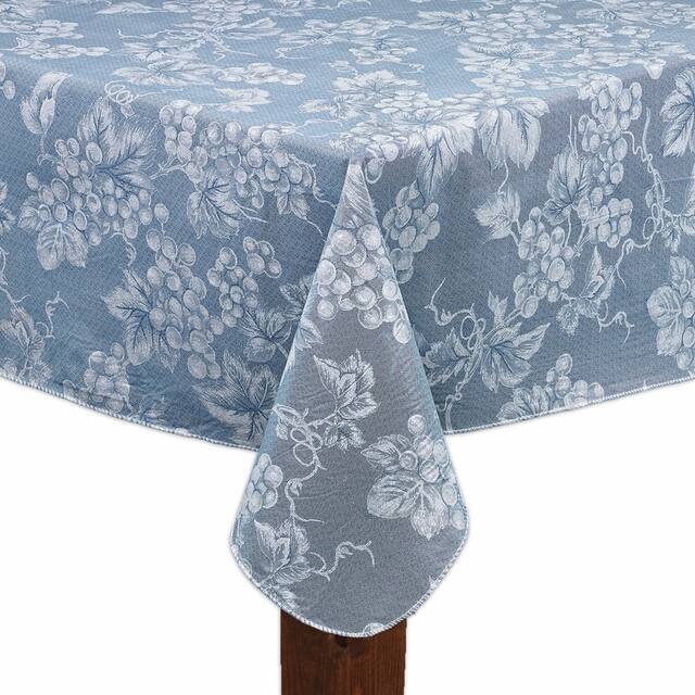 Grapevine Indoor/Outdoor Vinyl Tablecloth - 70" Round - Blue