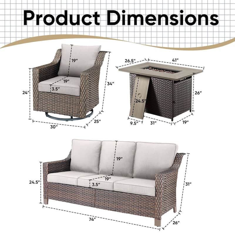 Outdoor Fire Pit Table with Sofa Funiture