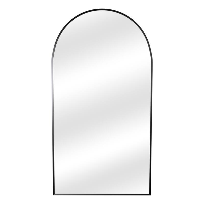 HomeRoots 71" Black Metal Arch Freestanding Framed Full Length Mirror - 38.00 in. x 71.00 in. x 0.59 in.