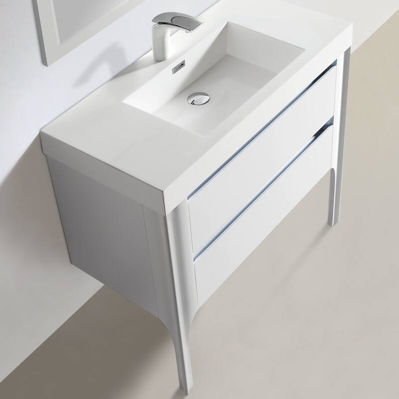 Willa 36" Single Bathroom Vanity Set with LED Lights