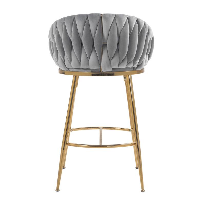 Velvet Bar stools With Wave back