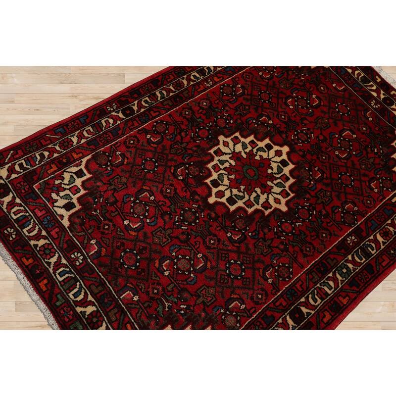 3'6''x5'1'' Hand Knotted Wool Rust Abadeh Traditional Rug - 3' 6'' x 5' 1''