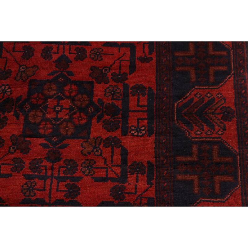 Vintage Biljik Khal Mohammadi Seven Red/Black Runner - 2'10'' x 9'7''