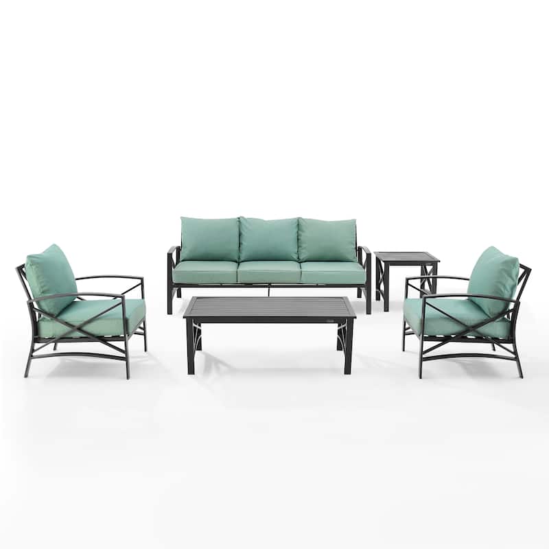 Crosley Kaplan 5Pc Outdoor Sofa Patio Furniture Set - 147 W x 68.5 D x 32 H
