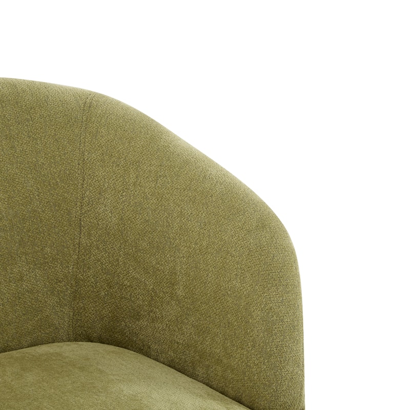 Polyester Mid-Century Accent Chair with Round Back, Wooden Legs and 300lb Weight Capacity