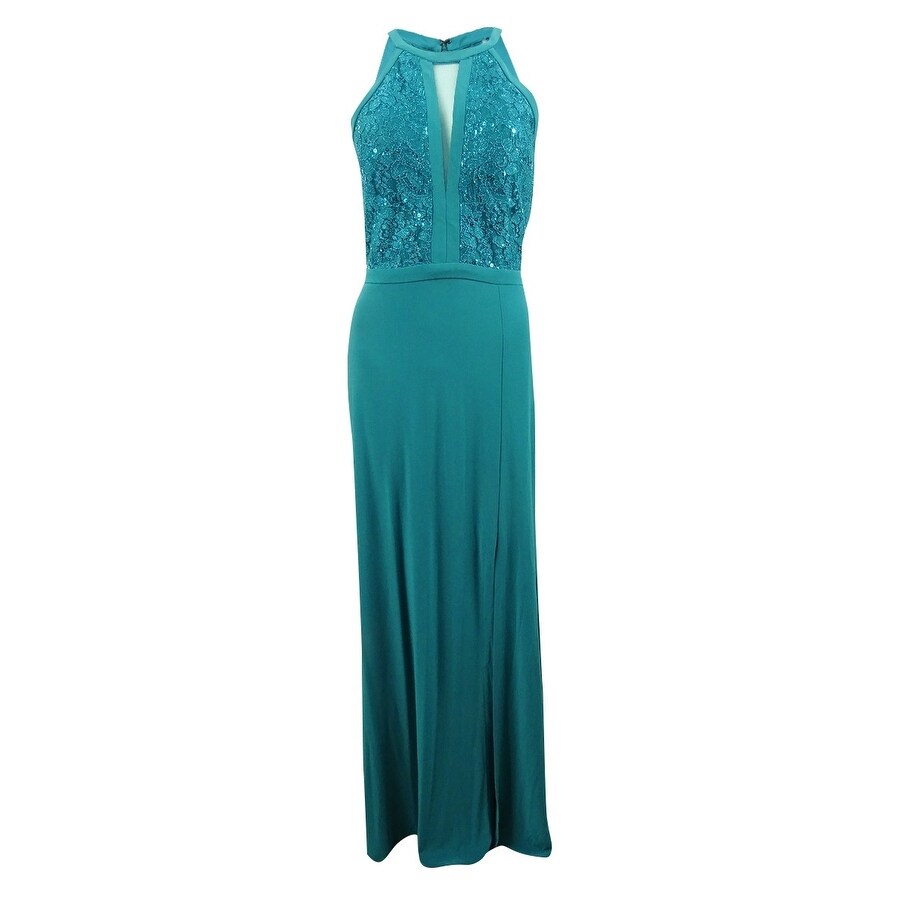 nightway lace halter gown merlot