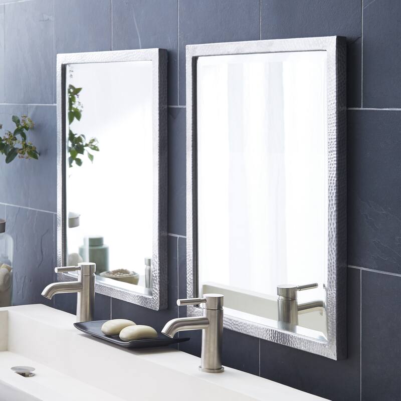 Native Trails Divinity Rectangular 25"H x 20"W Beveled Aluminum Mirror