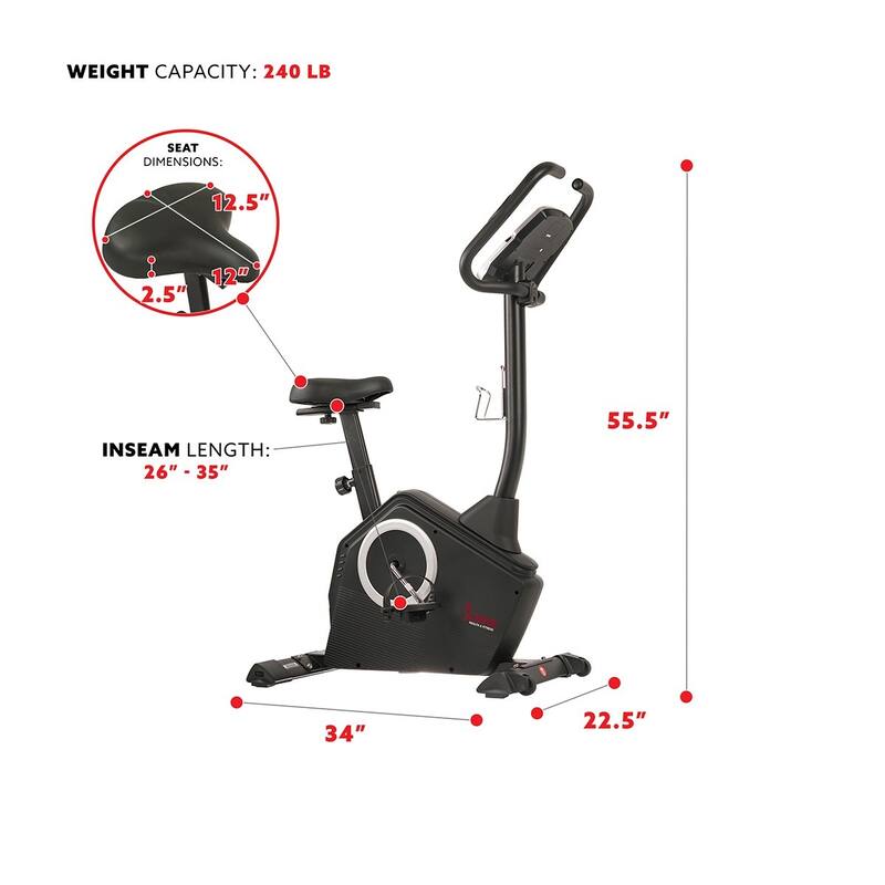Sunny Health & Fitness Programmable Upright Bike