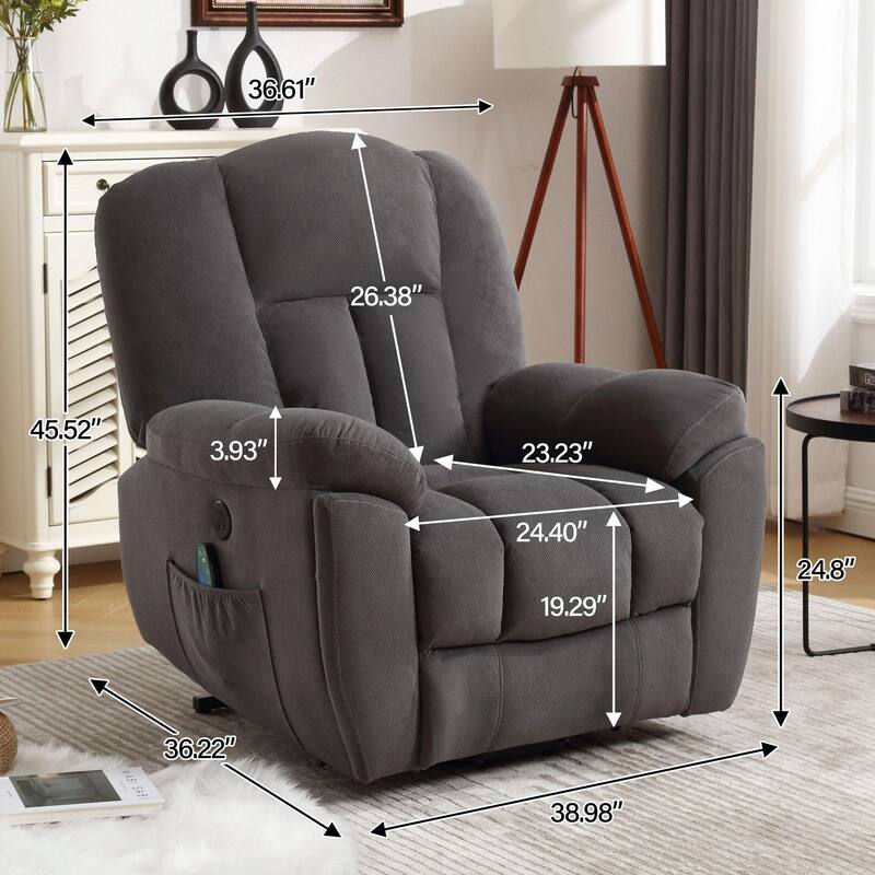 Power Lift Recliner Chair with Heat, Massage, USB Port