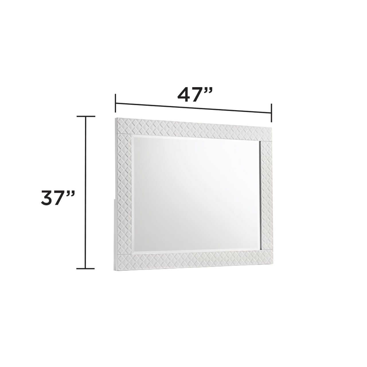 Modern Style Mirror Made With Wood In White - 1.34inx47.24in
