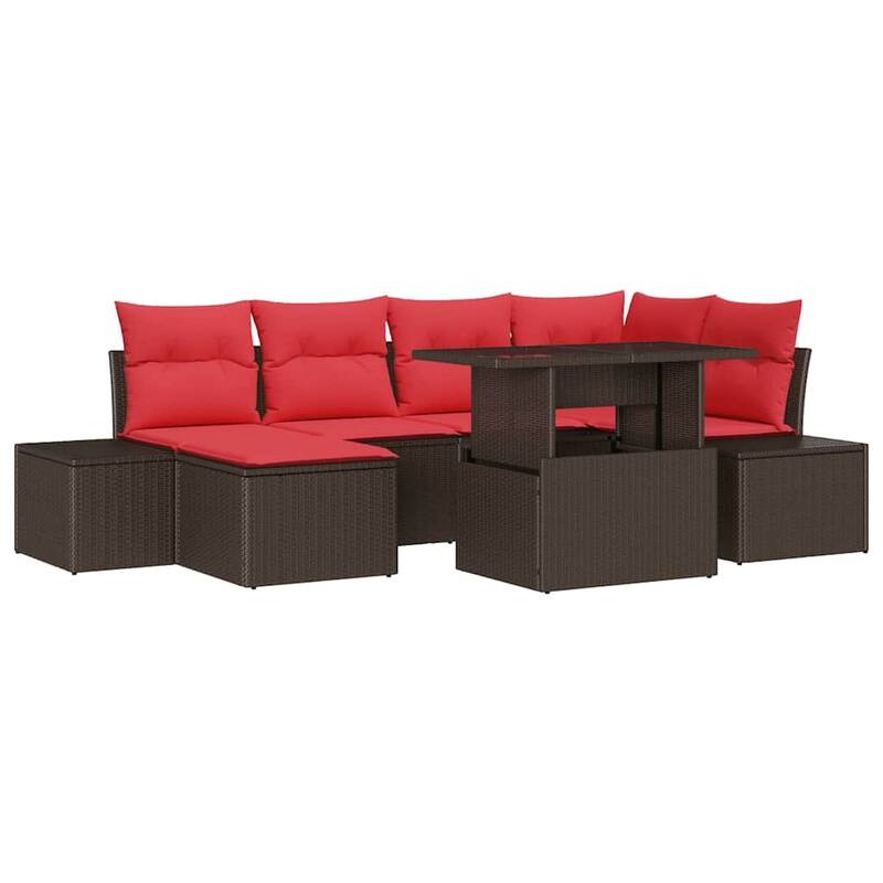 vidaXL 7 Piece Garden Sofa Set with Cushions - 103.9×60.6×27.2