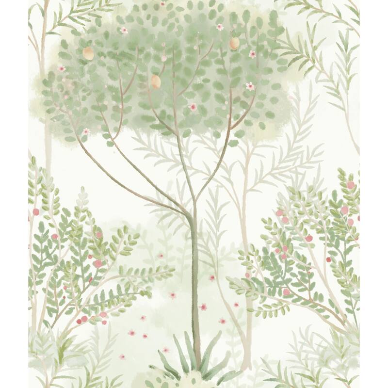 York Wallcoverings Orchard White & Green Wallpaper