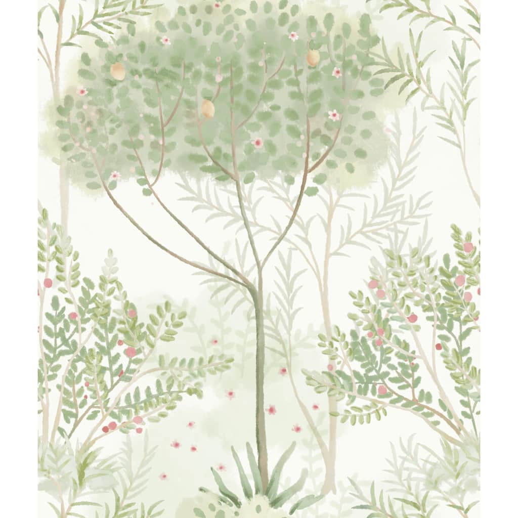 York Wallcoverings Orchard White & Green Wallpaper