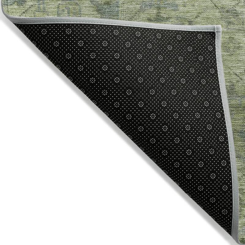 HomeRoots Damask Traditional Rectangle Outdoor Rug