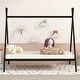 preview thumbnail 28 of 48, Imagination House Kids Bed Frame, Metal Floor Play House Bed Frame with Slat and Under Bed Storage for Girls, Boys Bedroom