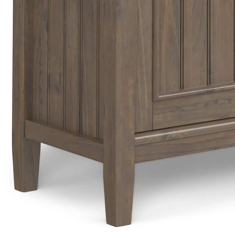 WYNDENHALL Rowan SOLID WOOD 32 inch Wide Contemporary Low Storage Cabinet in Smoky Brown - 14"d x 32" w x 31"h