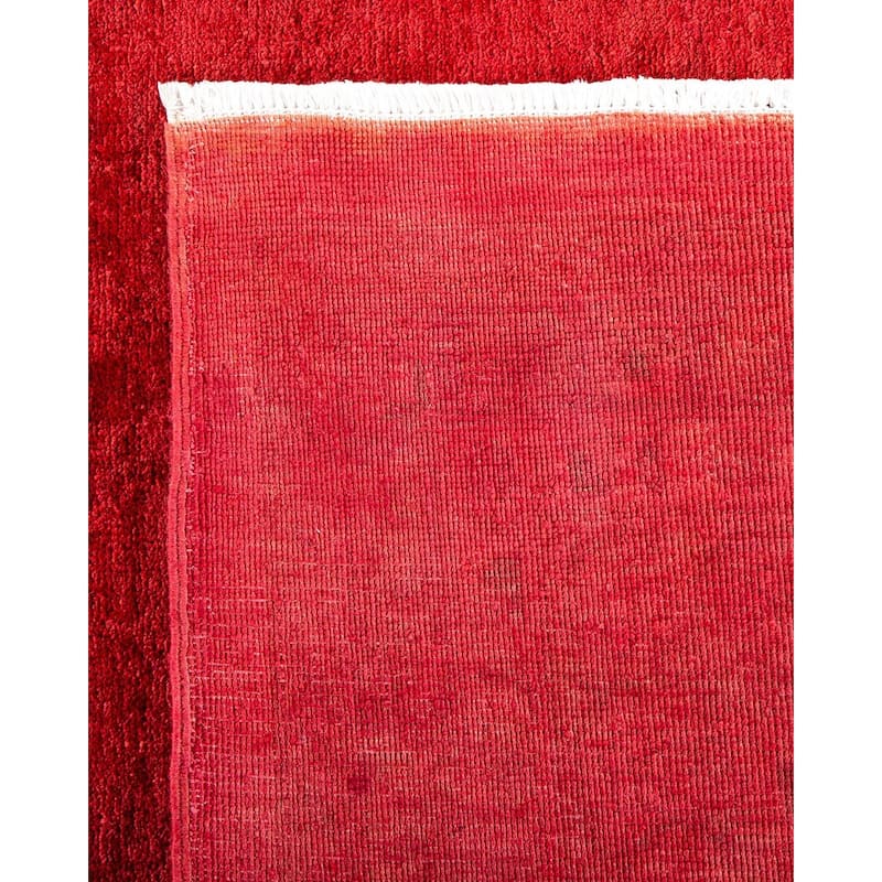 Overton Hand Knotted Wool Vintage Inspired Modern Contemporary Overdyed Red Area Rug - 11' 10" x 14' 9"