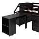 preview thumbnail 81 of 103, Modern Wooden Loft Bed with Retractable Writing Desk and 3 Drawers, Storage Stairs and Shelves
